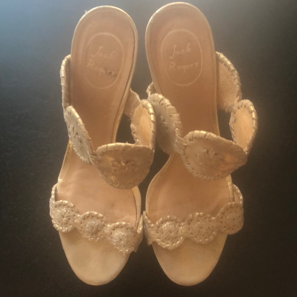 Jack Rogers Luccia wedge sandals - gold size 10